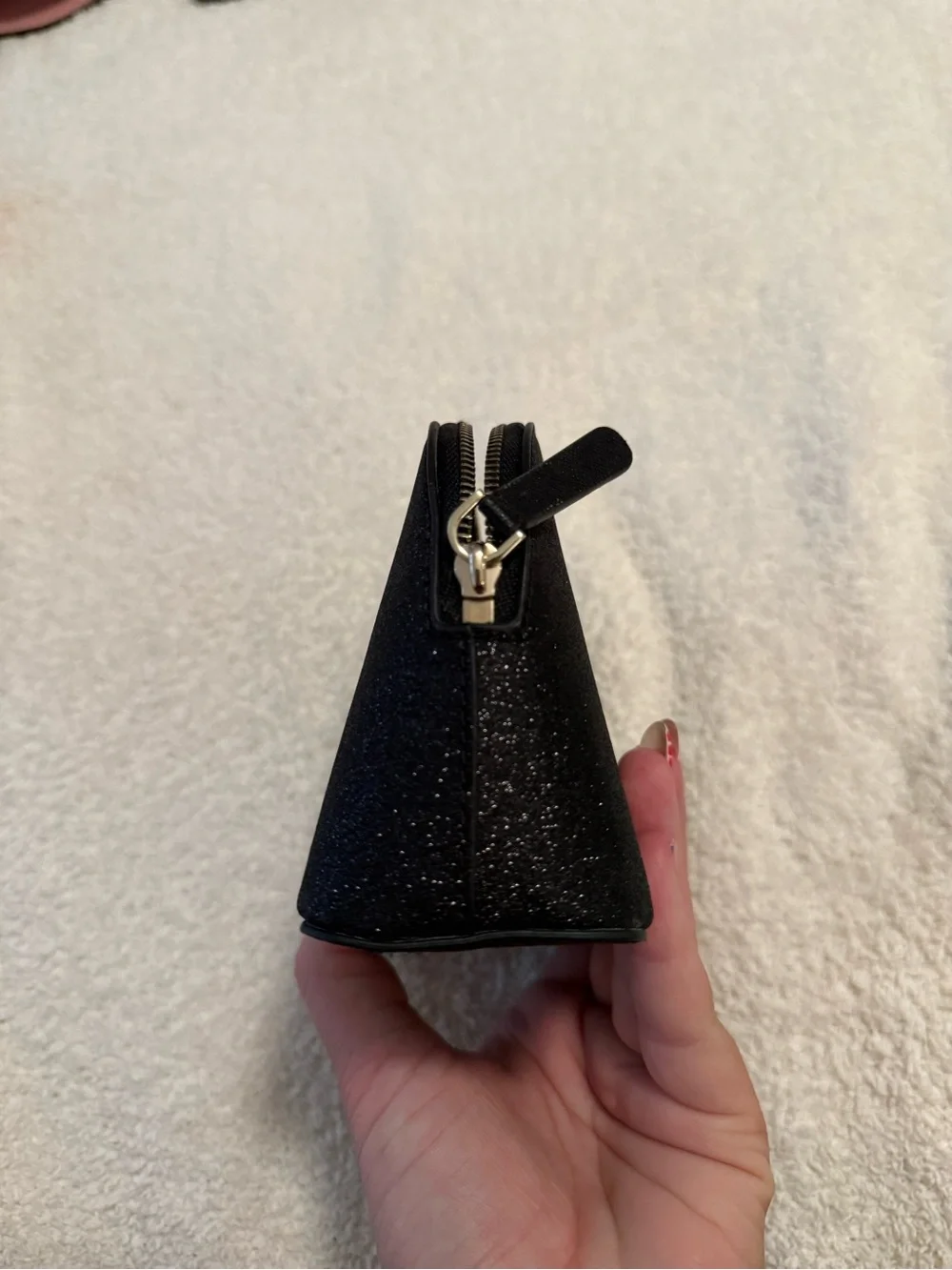 kate spade Black Glitter Mini Cosmetic Pouch